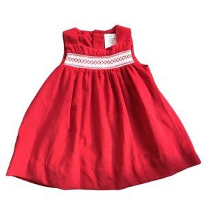 Red Corduroy Smocked Dress Perfect for Holidays